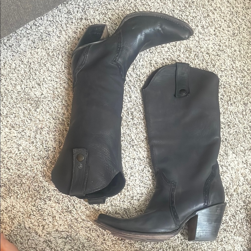 Cuadra used Women's Black Leather Boots